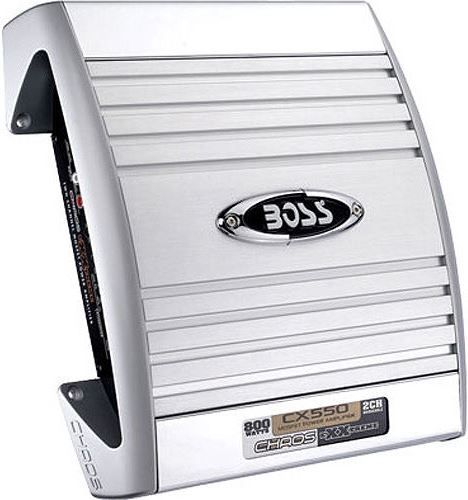 Boss Audio CX550 CHAOS EXXTREME 2-Channel MOSFET Power Amplifier, 800 Watts Maximum Power 4 Ohms, 400 Watts Maximum Power 2 Ohms, 125 Watts RMS Power 4 Ohm, Tri-Mode Operation, Soft Turn-On Circuit, Power & Protection LEDs, Thermal Overload & Speaker's Short Protection, Remote Subwoofer Level Control, UPC 791489108027 (CX-550 CX 550)