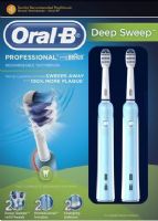 Oral-B DEEPSWEEP3000 Twin Pack Deep Sweep Electric Toothbrush; Inlcudes: 2 Complete Brushing Systems, 2 Waterproof Oral-B Professional Rechargeable Toothbrush Handles, 2 Oral-B Deep Sweep Refill Brush Heads, 2 Separate Portable Charging Stations,Visual Red Light ALERT Helps Prevent Harsh Brushing,  Quadrant Pacing Timer Signal prompts every 30 sec. to switch quadrants, Battery Charge Level Display, UPC 069055866344 (DEEPSWEEP3000 DEEPS WEEP 3000) 