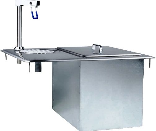Delfield 204 Drop In Water Station / Glass Filler With Ice Storage Chest / Bin, Holds 45 lb. of ice, Drop In Installation, 1 Number of Faucets, Push Back Style , Water Stations, 1/2