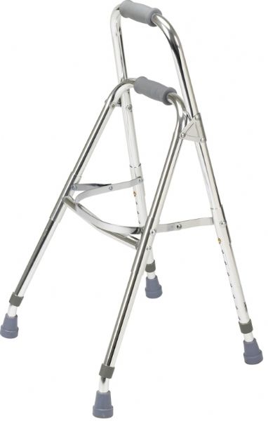 Drive Medical 10240-1 Side Style Hemi One Arm Walker; Designed for individuals with the use of only one hand or arm; Ideal for users who do not require a walker but need a wider base for support; Lighter than a walker and more stable than a cane; Folds easily with one hand; Not made with natural rubber latex; Dimensions 16