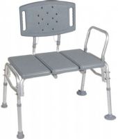 Drive Medical 12025KD-1 Heavy Duty Bariatric Plastic Seat Transfer Bench; 500 lb Weight Capacity; Tool Free Assembly; Durable blow-molded plastic bench and backrest; 1 Aluminum frame is lightweight, sturdy and corrosion resistant; Height adjusts in 0.5 increments with unique Dual Column extension legs; Backrest is reversible to accommodate any bathroom; UPC 822383227573 (DRIVEMEDICAL12025KD1 DRIVE MEDICAL 12025KD-1 HEAVY DUTY BARIATRIC PLASTIC SEAT) 
