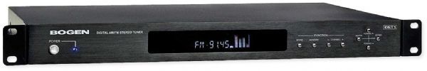 Bogen DST1 Digital Stereo Tuner; Black; PLL synthesized tuning with digital readout; FM Frequency range: 87.00 to 108.05 MegaHertz; AM Frequency range: 530 to 1710 kiloHertz; 60 Presets total (FM and AM), with scan feature; Stereo and Mono outputs (1 Volt minimum) via RCA jacks; UPC 765368300628 (DST1 DST-1 DST1-TUNER BOGENDST1 BOGEN-DST1 VAR1-BOGEN-TUNER) 
