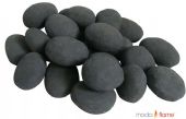 Moda Flame GBA1090 Ceramic Fireplace Pebble Set in Black - 24 Piece; Each pebble approximately 2 by 3 inches round; For all Ethanol, Gel, Electric, and Gas Fireplaces; Indoor and Outdoor Safe; Includes 24 Ceramic Pebbles; UPC 799928943352 (GBA1090 GBA-1090 GBA10-90) 