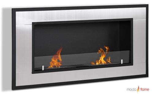 Moda Flame GF101600 Lugo Wall Mounted Ethanol Fireplace, Finish: Stainless Steel, Burner: 2 x 1.5 Liter Dual Layer Burner made of 430 Stainless Steel, BTU: 12,000; Flame 12 - 14 High, Burn Time: Approximately 6-8 Hours, Dimensions: 47.2W x 23.6H x 7.4D Inches / 120W x 60H x 18.8D cm, Weight: 33 lbs / 15 kg, UPC 799928942867 (GF-101600 GF101-600 GF101600)
