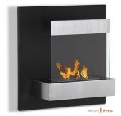Moda Flame GF101700 Madrid Wall Mounted Ethanol Fireplace, Finish: Stainless Steel, Burner: 1 x 1.5 Liter Dual Layer Burner made of 430 Stainless Steel, BTU: 6,000; Flame 12 - 14” High, Burn Time: Approximately 6-8 Hours, Dimensions: 23.6W x 23.6H x 9D Inches / 60W x 60H x 23D cm, Weight: 28.6 lbs / 13 kg, UPC 799928942874 (GF101-700 GF-101700 GF101700) 