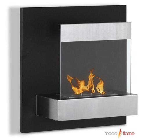 Moda Flame GF101700 Madrid Wall Mounted Ethanol Fireplace, Finish: Stainless Steel, Burner: 1 x 1.5 Liter Dual Layer Burner made of 430 Stainless Steel, BTU: 6,000; Flame 12 - 14 High, Burn Time: Approximately 6-8 Hours, Dimensions: 23.6W x 23.6H x 9D Inches / 60W x 60H x 23D cm, Weight: 28.6 lbs / 13 kg, UPC 799928942874 (GF101-700 GF-101700 GF101700)