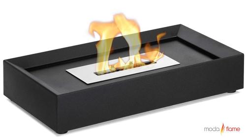 Moda Flame GF301400 Serpa Table Top Ethanol Fireplace Burner Insert, Black Finish, 1 x 1.5 Liter Dual Layer Burner made of 430 Stainless Steel, 6,000; Flame 12-14