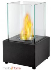 Moda Flame GF301600BK Pavilion Tabletop Firepit Bio Ethanol Fireplace in Black, Finish: Black, Burner: 1 x 0.5 Liter Cylinder Burner made of 430 Stainless Steel, BTU: 4,000; Flame 7 - 12" High, Burn Time: Approximately 4-6 Hours, Dimensions: 7.9W x 12.6H x 7.9D inch / 20W x 32H x 20D cm, Weight: 7.7 lbs / 3.5 kg, UPC 799928943208 (GF301600BK GF301600-BK GF-301600BK) 