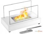 Moda Flame GF301801WH Vigo Ventless Tabletop Bio Ethanol Fireplace in White, White Finish, 1 x .6 Liter Dual Layer Burner made of 430 Stainless Steel, 3,900; Flame 7 - 12" High, 2 - 3 Hour Burn Time Approximately, Tabletop Fireplace Type, Ethanol Fireplace Fuel, Indoor / Outdoor Use, 13.97W x  8H x 7D inches / 35.5W x 20.5H x 18D cm Dimensions, 6.6 lbs / 3 kg, Weight, UPC 799928943604 (GF301801WH GF301801-WH GF-301801WH) 