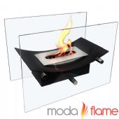 Moda Flame GF301900BK Cavo Tabletop Ventless Bio Ethanol Fireplace in Black, Black Finish, 1 x .6 Liter Dual Layer Burner made of 430 Stainless Steel, 4,000 BTU Output, Flame 7 - 12" High, 4-6 Hours Burn Time Approximately, Tabletop Fireplace Type, Ethanol Fireplace Fuel, Indoor / Outdoor Use, 13.8" W x 8.4" H x 9.8" D Dimensions, 7 lbs. Weight, UPC 799928943178 (GF301900BK GF-301900BK GF301900-BK) 