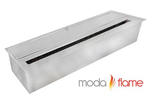 Moda Flame GFB4012 Indoor Outdoor 12 Inch Ethanol Fireplace Burner Insert; Double Layered 430 Stainless Steel; BTU: 6,000; Flame 12 - 14 High; Burn Time: Approximately 6-8 Hours; Indoor or outdoor safe; Includes: Fireplace Insert, Extinguisher tool, User manual, 1 year limited warranty; Assembled Dimensions 12W x 7.4H x 3.7D Inches; Product Weight 6 lbs; UPC 799928943369 (GFB4012 GFB-4012 GFB40-12)