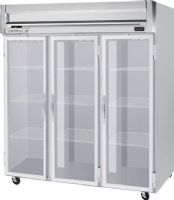 Beverage Air HF3-5G Glass Door Reach-In Freezer, 16 Amps, 60 Hertz, 1 Phase, 208/230 Voltage, Doors Access Type, 74 Cubic Feet Capacity, Top Mounted Compressor, Stainless Steel and Aluminum Construction, Swing Door Style, Glass Door Type, 1.50 Horsepower, Freestanding Installation Type, 3 Number of Doors, 9 Number of Shelves, 3 Sections, 78.5" H x 78" W x 32" D Dimensions, 60" H x 73.5" W x 28" D Interior Dimensions (HF35G HF3-5G HF3 5G) 
