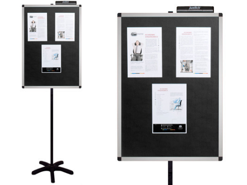 Justick JX-600 Black, Xcu aluminium frame with stand; A mobile display board ideal for lobbies, directional information and point of sale, where quick display technology is required. Premium aluminium frame mounted on a high quality collapsable stand; UPC 6009832630144 (JX-600 JX-600)