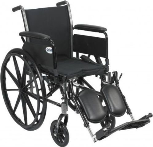 Drive Medical K320DFA-ELR Cruiser III Light Weight Wheelchair with Flip Back Removable Arms, Full Arms, Elevating Leg Rests, 20