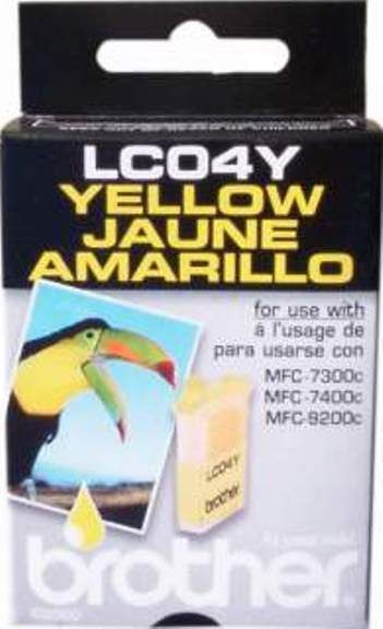 Brother LC04Y Yellow Ink Cartridge, Inkjet Print Technology, Yellow Print Color, 400 Pages Duty Cycle, For use with Brother MFC-7300c, MFC-7400c and MFC-9200c, Genuine Brand New Original Brother OEM Brand (LC04Y LC-04Y LC 04Y)