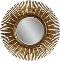 Bassett Mirror M3465BEC Soleil Wall Mirror, Gold Finish, Sunburst Frame Shape, Framed, Mirror Material, Decor Room, Traditional Style, Wall Mirrors Type, 48" W x 48" H, UPC 036155293530 (M3465BEC M-3465B-EC M 3465B EC M3465B M-3465-B M 3465 B) 