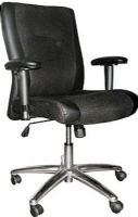 Mayline 2522 Mercado Mid Back Task Chair, 19.50" - 24" Height adjustment, 19.50" W x 17.50" D x 19" H Seating area, Black leather / mesh fabric combo on all seated surfaces, Pneumatic seat height adjustment with center pivot, Chrome, 5-star base, UPC 760771936204, Black Finish (2522 MAYLINE2522 MAYLINE-2522 MAYLINE 2522 MAY2522 MAY-2522 MAY 2522) 
