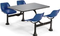 OFM 1004-NAVY Table and Chairs – 24" X 48" Stainless Steel Top, 4 Legs Base Size, 18" Seat Height, 16" W x 11.50" D Back Size, 17" W x 14" D Seat Size, Stainless steel 1" thick top, Weight capacity 250 lbs. per seat, Smooth 360 degree swivel seats, Scratch-resistant powder-coated paint finish, Designed and built for commercial use, UPC 811588012213, Navy Finish (1004 OFM1004NAVY OFM 1004 NAVY OFM-1004-NAVY 1004-NAVY  1004 NAVY  1004NAVY) 