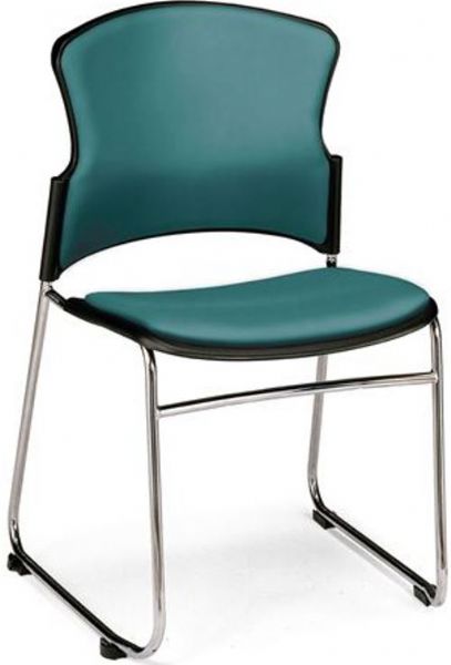 OFM 310-VAM-602 Multi-Use Stack Chair with Vinyl Seat and Back, Vinyl Material, Sled Chair Base, Ergonomic Type, 18.75