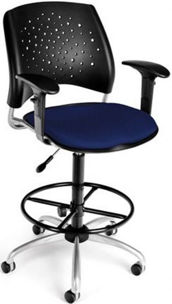 OFM 326-AA3-DK-2224 Stars Swivel Stool with Arms 