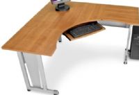 OFM 55196-MPL L Shaped Desk With 24" Deep Top - Size: 60" x 60", Heavy-duty 16-guage steel construction, 5' x 5' L-shaped workstation, 24"D table surface, Sliding keyboard tray, Scratch-resistant powder-coated paint finish on frame, Thermofused melamine finish with self edge, Wire management table top grommet, Leveling glides, Graphite with Black Frame Special Order, Maple Top Finsih, Silver Frame Color,UPC 811588017195 (55196 55196-MPL 55196 MPL 55196MPL OFM55196MPL OFM-55196-MPL OFM 55196 MPL) 