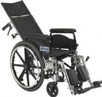 Drive Medical PLA418RBDFA Viper Plus GT Full Reclining Wheelchair, Detachable Full Arms, 18" Seat, 4 Number of Wheels, 12.5" Closed Width, 16" Seat Depth, 18" Seat Width, 33" Back of Chair Height, 19.5" Seat to Floor Height, 15.5"-18.5" Seat to Foot Deck, 300 lbs Product Weight Capacity, All-Aluminum frame, Dual Axle allows for multiple seat-to-floor height positions, UPC 822383270159 (PLA418RBDFA PLA418-RBD-FA PLA418 RBD FA) 