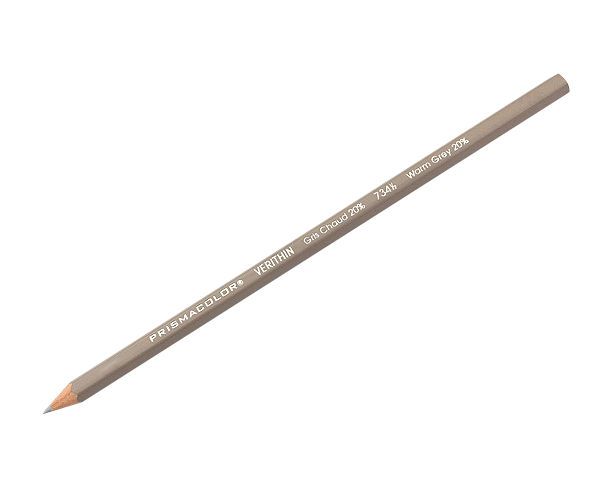 Prismacolor E734  Verithin Premier Pencil White Warm Grey, 12 Box; Strong leads that sharpen to a needle point; Perfect for making check marks or accounting ledger entries; The brilliant colors will not smear, even when wet;  Individual colors packaged 12/box; Dimensions  8.00