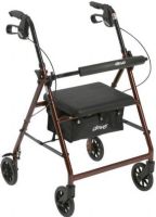 Drive Medical R726RD Rollator Rolling Walker with 6" Wheels, Fold Up Removable Back Support and Padded Seat, Red, 37" Max Handle Height, 32" Min Handle Height, 14" Seat Depth, 12" Seat Width, 20" Seat to Floor Height, 300 lbs Product Weight Capacity, Comes with new seamless padded seat, Brakes with serrated edges provide firm hold, Removable, hinged, padded backrest can be folded up or down, UPC 822383233222 (R726RD R726-RD R726 RD) 