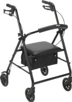 Drive Medical R800BK Rollator with 6" Wheels, Black, 4 Number of Wheels, 6" Casters, 14" Seat Depth, 12" Seat Width, 37" Max Handle Height, 32" Min Handle Height, 20" Seat to Floor Height, 300 lbs Product Weight Capacity, Seamless padded seat, Easy-to-use deluxe loop locks, Brakes with serrated edges provide firm hold, Removable, hinged, padded backrest can be folded up or down, UPC 822383548579 (R800BK R-800-BK R 800 BK) 