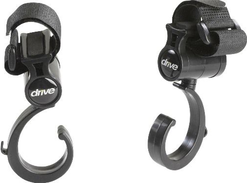 Drive Medical rtl10221 Walker Rollator Accessory Hooks, Strong accessory hooks with non-slip strip can hold up to 11 pounds, Versatile accessory hook swivels 360 degrees for ultimate convenience, Accessory hooks make operating a rollator, walker, or wheelchair easier and safer by keeping user hands free, UPC 822383927367 (RTL10221 RTL-10221 RTL 10221 DRIVEMEDICALRTL10221)