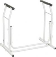 Drive Medical RTL12079 Stand Alone Toilet Safety Rail, 21" Width Between Arms, 300 lbs Product Weight Capacity, Fits standard and elongated toilets, Free-standing around toilet, Comes with convenient magazine rack, Comes with padded armrests for added comfort, UPC 822383253503 (RTL12079 RTL-12079 RTL 12079) 