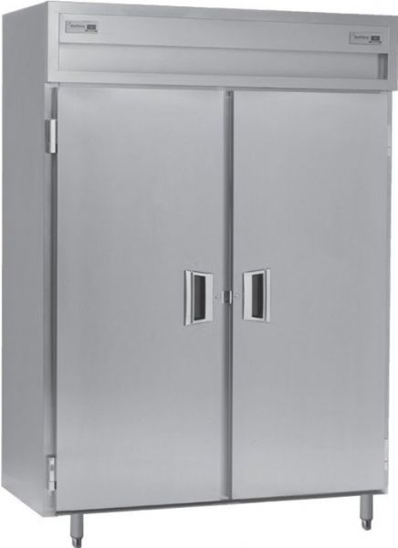 Delfield SAF2S-S Two Section Solid Door Shallow Reach In Freezer - Specification Line, 11 Amps, 60 Hertz, 1 Phase, 115 Volts, Doors Access, 38 cu. ft. Capacity, Top Mounted Compressor Location, Stainless Steel and Aluminum Construction, Swing Door Style, Solid Door Type, 3/4 HP Horsepower, Freestanding Installation, 2 Number of Doors, 6 Number of Shelves, 2 Sections, 52
