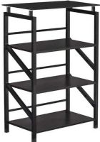Safco 1007BB SOHO Glass Top 4-Shelf Bookcase, 100 Lbs Capacity - Overall, 25 Lbs Capacity - Shelf, 100 Lbs Capacity - Weight, 23.75" W x 15.75" D Top Dimensions, 20.81" W x 15" D Shelf Dimensions, Black finish with black metal frame and black glass top, Pair with the 1006 Glass Top Desk - order separately, UPC 760771511845, Textured Black Laminate Color (1007BB 1007-BB 1007 BB SAFCO1007BB SAFCO-1007-BB SAFCO 1007 BB) 