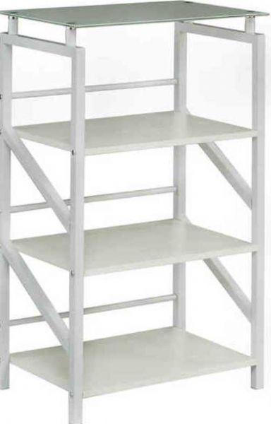 Safco 1007WW SOHO Glass Top 4-Shelf Bookcase, 100 Lbs Capacity - Overall, 25 Lbs Capacity - Shelf, 100 Lbs Capacity - Weight, 23.75