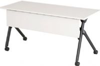 Safco 1996DWBL Tango Nesting Table, 24" depth x 29.5" height, 1" Thick Top, 0.75" Thick Modesty Panel Material Thickness, 2.50" Wheel / Caster Size - Diameter, Fold-down table top, Modesty panel, Non-marring casters, 3mm PVC table edge, High-pressure laminate, Steel frame base, Powder coat finish, White Top and Black Base Color,  UPC 073555199697 (1996DWBL 1996-DWBL 1996 DWBL SAFCO1996DWBL SAFCO-1996-DWBL SAFCO 1996 DWBL) 