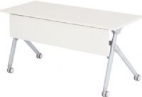 Safco 1996DWSL Tango Nesting Table, 24" depth x 29.5" height, 1" Thick Top, 0.75" Thick Modesty Panel Material Thickness, 2.50" Wheel / Caster Size - Diameter, Fold-down table top, Modesty panel, Non-marring casters, 3mm PVC table edge, High-pressure laminate, Steel frame base, Powder coat finish, White Top and Silver Base Color,  UPC 073555199642 (1996DWSL 1996-DWSL 1996 DWSL SAFCO1996DWSL SAFCO-1996-DWSL SAFCO 1996 DWSL) 