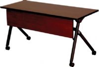 Safco 1996PCBL Tango Nesting Table, 24" depth x 29.5" height, 1" Thick Top, 0.75" Thick Modesty Panel Material Thickness, 2.50" Wheel / Caster Size - Diameter, Fold-down table top, Modesty panel, Non-marring casters, 3mm PVC table edge, High-pressure laminate, Steel frame base, Powder coat finish, Cherry Top and Black Base Color, UPC 073555199611 (1996PCBL 1996-PCBL 1996 PCBL SAFCO1996PCBL SAFCO-1996-PCBL SAFCO 1996 PCBL) 