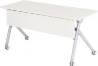 Safco 1997DWSL Tango Nesting Table, 72" width, 24" depth x 29.5" height, 1" Thick Top, 0.75" Thick Modesty Panel Material Thickness, 2.50" Wheel / Caster Size - Diameter, Fold-down table top, Modesty panel, Non-marring casters, 3mm PVC table edge, High-pressure laminate, Steel frame base, Powder coat finish, White Top and Silver Base Color, UPC 073555199741 (1997DWSL 1997-DWSL 1997 DWSL SAFCO1997DWSL SAFCO-1997-DWSL SAFCO 1997 DWSL) 