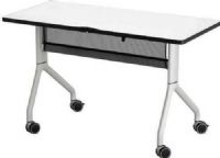 Safco 2039DWSL Rumba 48" x 24" Rectangle Table, Tops fold down to easily nest together for storage, Configure multiple styles to space needs, Integrated cable management, Dual wheel casters, UPC 073555203943, White Top / Silver Base Finish (2039DWSL 2039-DWSL 2039 DWSL SAFCO2039DWSL SAFCO-2039-DWSL SAFCO 2039 DWSL) 