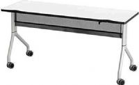Safco 2042DWSL Rumba Rectangle Table - 60" x 24", Tops fold down to easily nest together for storage, Configure multiple styles to space needs, Integrated cable management, 1" high-pressure laminate tops with 3mm vinyl t-molded edging, Dual wheel casters  - two locking, 1.25" Dia. Steel Tube Material, UPC 073555204247, White top and silver base Finish (2042DWSL 2042-DWSL 2042 DWSL SAFCO2042DWSL SAFCO-2042-DWSL SAFCO 2042 DWSL) 