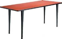Safco 2093CYBL Rumba Post-Leg Rectangular Table with Glides, Configure multiple styles to space needs, Cast aluminum Post Leg base, 1" high-pressure laminate tops with 3mm vinyl t-molded edging, Leveler glides, Rectangle, 72 x 24" top, Tabletop with base, UPC 073555209310, Cherry top and black base Finish (2093CYBL 2093-CYBL 2093 CYBL SAFCO2093CYBL SAFCO-2093-CYBL SAFCO 2093 CYBL) 