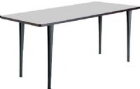 Safco 2093GRBL Rumba Post-Leg Rectangular Table with Glides, Configure multiple styles to space needs, Cast aluminum Post Leg base, 1" high-pressure laminate tops with 3mm vinyl t-molded edging, Leveler glides, Rectangle, 72 x 24" top, Tabletop with base, UPC 073555209334, Gray top and black base Finish (2093GRBL 2093-GRBL 2093 GRBL SAFCO2093GRBL SAFCO-2093-GRBL SAFCO 2093 GRBL) 