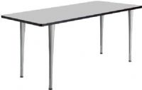 Safco 2093GRSL Rumba Post-Leg Rectangular Table with Glides, Configure multiple styles to space needs, Cast aluminum Post Leg base, 1" high-pressure laminate tops with 3mm vinyl t-molded edging, Leveler glides, Rectangle, 72 x 24" top, Tabletop with base, UPC 073555209334, Gray top and silver base Finish (2093GRSL 2093-GRSL 2093 GRSL SAFCO2093GRSL SAFCO-2093-GRSL SAFCO 2093 GRSL) 