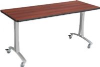 Safco 2094CYSL Rumba T-Leg Table, Cast aluminum T-Leg base, Rectangle, 60 x 24" top, Tabletop with base, Dual-wheel casters - two locking, Configure multiple styles to space needs, 1" high-pressure laminate tops with 3mm vinyl t-molded edging, Cherry top and silver base Finish, UPC 073555209426 (2094CYSL 2094-CYSL 2094 CYSL SAFCO2094CYSL SAFCO-2094-CYSL SAFCO 2094 CYSL) 