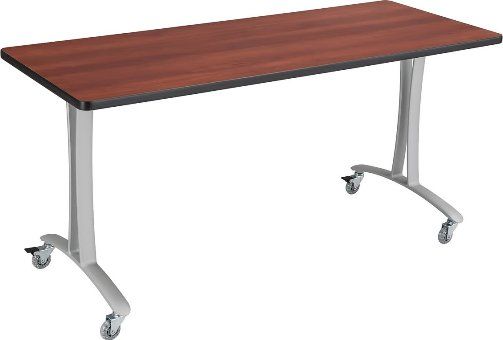 Safco 2094CYSL Rumba T-Leg Table, Cast aluminum T-Leg base, Rectangle, 60 x 24