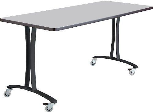 Safco 2096GRBL Rumba T-Leg Table, Cast aluminum T-Leg base, Rectangle, 72 x 24