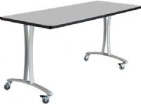 Safco 2096GRSL Rumba T-Leg Table, Cast aluminum T-Leg base, Rectangle, 72 x 24" top, Tabletop with base, Leveler glides, Configure multiple styles to space needs, 1" high-pressure laminate tops with 3mm vinyl t-molded edging, Gray top and balck base Finish, UPC 073555209640 (2096GRSL 2096-GRBL 2096 GRBL SAFCO2096GRSL SAFCO-2096-GRBL SAFCO 2096 GRBL) 