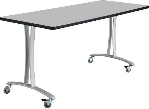 Safco 2096GRSL Rumba T-Leg Table, Cast aluminum T-Leg base, Rectangle, 72 x 24