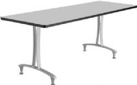 Safco 2097GRSL Rumba T-Leg Table, Cast aluminum T-Leg base, Rectangle, 72 x 24" top, Tabletop with base, Leveler glides, Configure multiple styles to space needs, 1" high-pressure laminate tops with 3mm vinyl t-molded edging, Gray top and balck base Finish, UPC 073555209747 (2097GRSL 2097-GRBL 2097 GRBL SAFCO2097GRSL SAFCO-2097-GRBL SAFCO 2097 GRBL) 