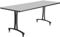Safco 2097GRBL Rumba T-Leg Table, Cast aluminum T-Leg base, Rectangle, 72 x 24" top, Tabletop with base, Leveler glides, Configure multiple styles to space needs, 1" high-pressure laminate tops with 3mm vinyl t-molded edging, Gray top and balck base Finish, UPC 073555209730 (2097GRBL 2097-GRBL 2097 GRBL SAFCO2097GRBL SAFCO-2097-GRBL SAFCO 2097 GRBL) 